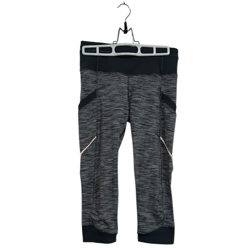 Lululemon Athletica Run for Fun Crop Leggings mesh inserts size 4